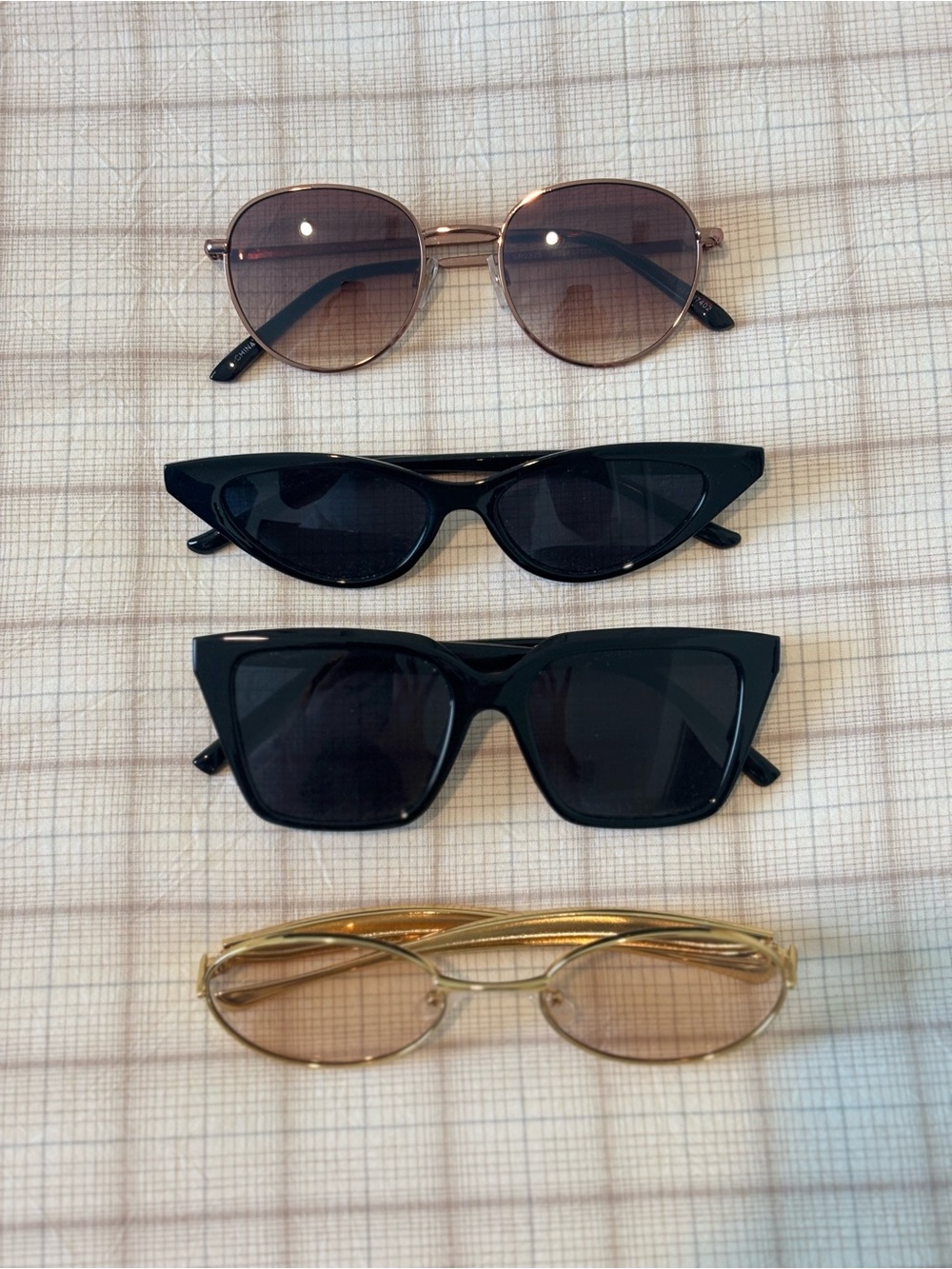 Women’s Fashion Sunglasses Bundle - Black and Gold Styles